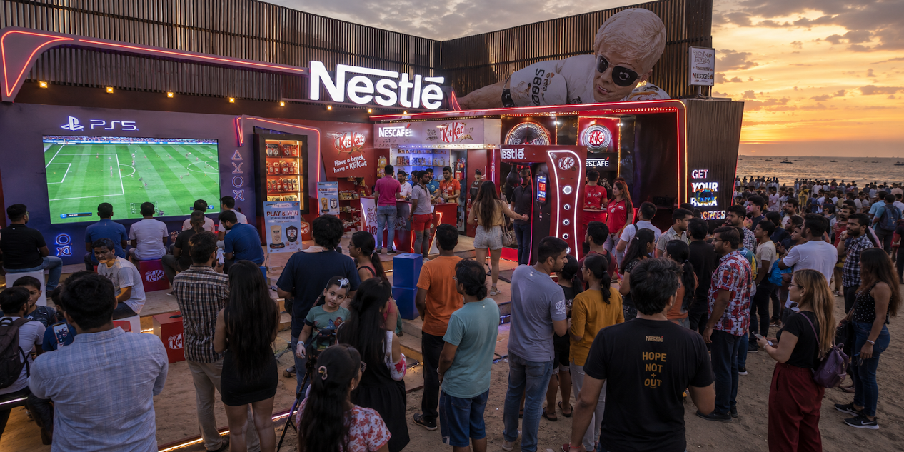 Interactive public installation for experiential marketing campaign